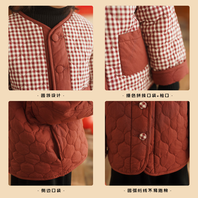 砚台家男童两面穿棉服2025冬季新款儿童加厚外套宝宝红色格子年服,淘宝优惠券,粉丝福利购,淘宝优惠卷