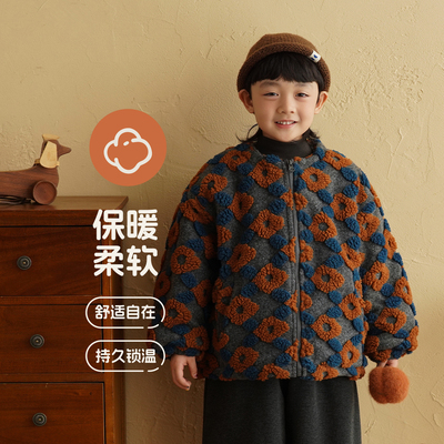 男童拉链外套夹棉加厚防风新款