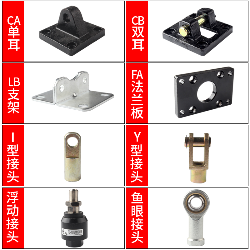 SC标准气缸小型气动可调行程80*25 50 75 100 200 300 400 500-S - 图1