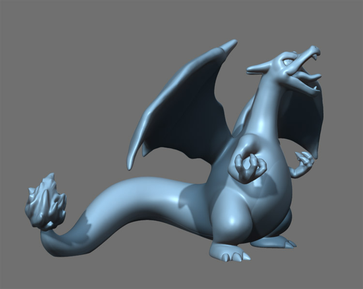 3d打印图纸模型素材精灵宝可梦喷火龙STL摆件圆雕图F2619 - 图1