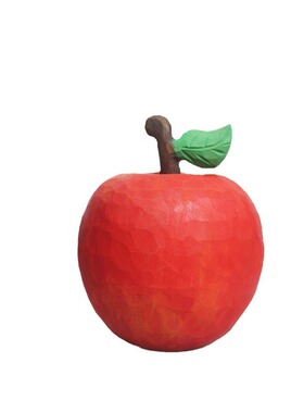Chumfun 木雕青苹果摆件谐音祈福系列摆件平平安安创意礼物礼品