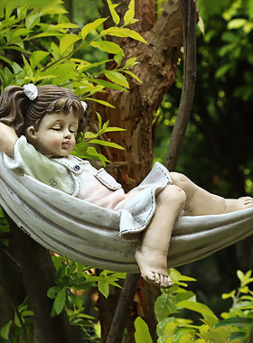 花园摆设卡通人物复古家居景观欧式摆件创意庭院装饰树脂工艺品