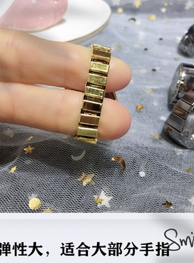 新款创意简约复古表盘弹性戒指