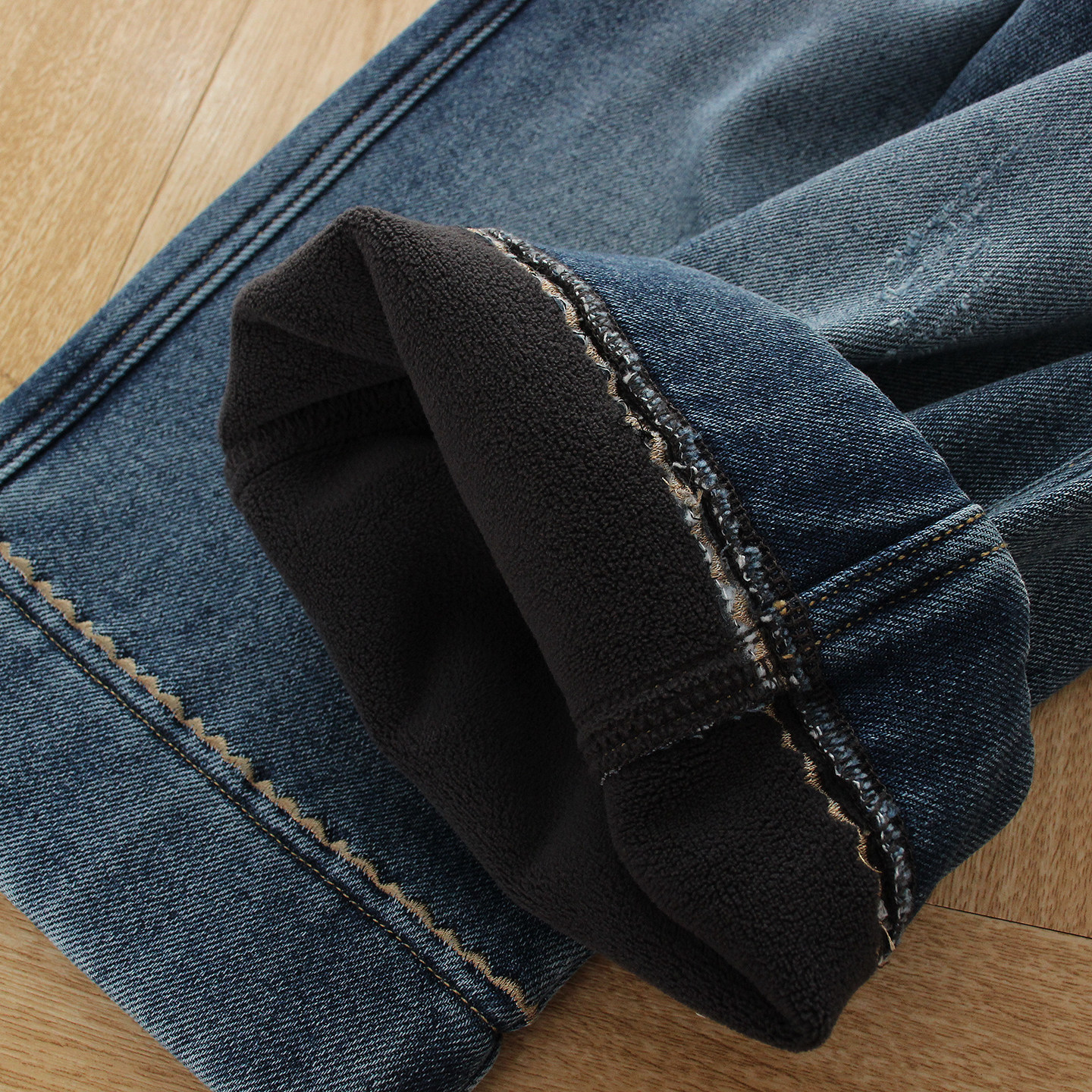 儿童加绒牛仔裤中大童一体绒加厚直筒阔腿裤女童洋气百搭休闲裤冬,淘宝优惠券,粉丝福利购,淘宝优惠卷