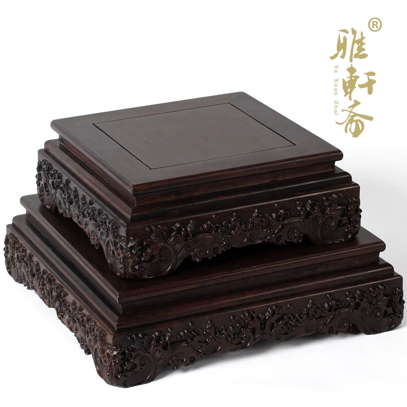 Tz Fast Mahogany Wood Pedestal Base Stone Flowerpot Vase Tz Fast Mahogany Wood Pedestal Base Stone Flowerpot Vase