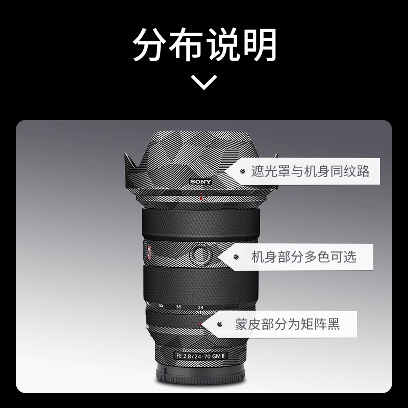 JJC索尼FE 24-70 F2.8 GM II二代(SEL2470GM2) G大师镜头贴膜贴纸 - 图3