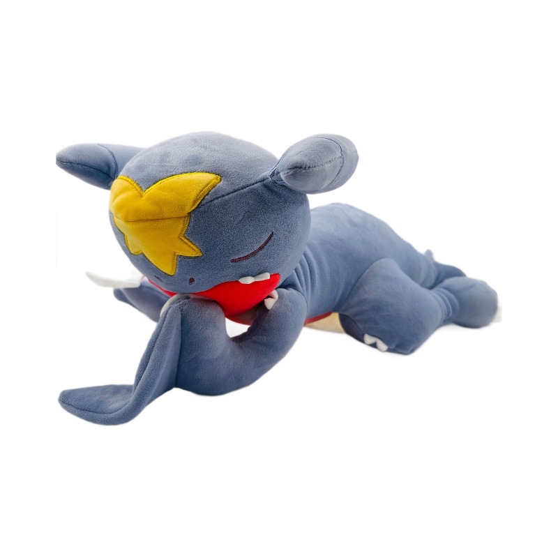 新款59cm大号趴睡烈咬陆鲨双髻鲨地龙garchomp plush怪兽毛绒玩具 - 图1