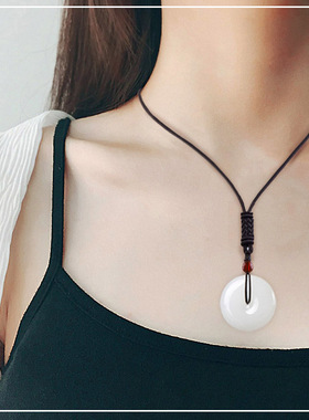 绿色玛瑙平安扣吊坠情侣款玉石