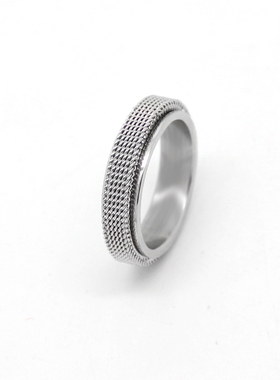 指环戒指网状男钛钢韩庚同款