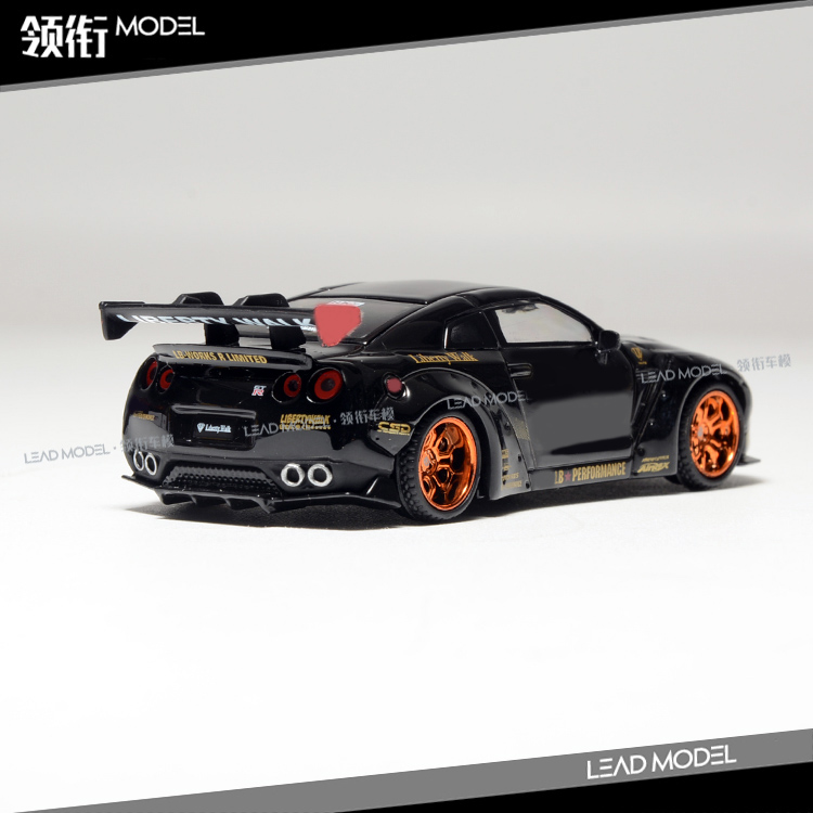 现货|LBWK GT-R R35黑色铜毂 MINIGT 1/64尼桑合金改装车模型-图0