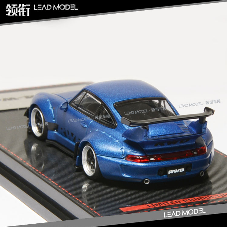 现货|IG2150 RWB 993 哑光金属蓝 1/64 合金 宽体改装车模型 - 图0