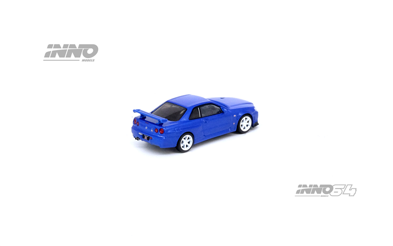 现货|SKYLINE GT-R R34 V-Spec II蓝色 INNO 1/64合金车模型-图1