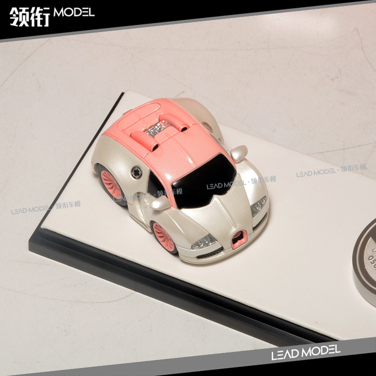 现货|粉白 Bugatti Q版 布加迪 蛋蛋车模型 1/64 TP 树脂 收藏 - 图2