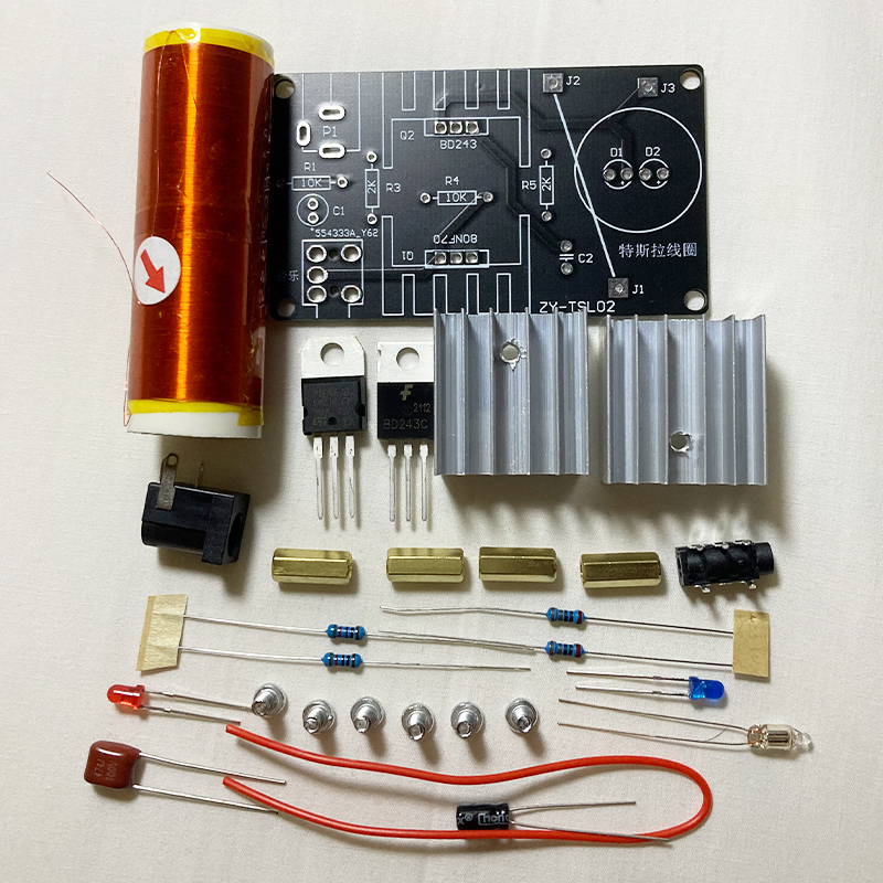 特斯拉线圈套件隔空输电弧 DIY散件电子制作套件隔空点灯 - 图2