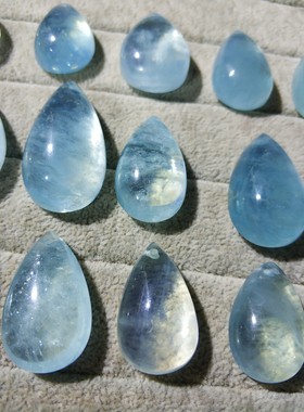 水滴星光裸石小配饰礼品海蓝宝