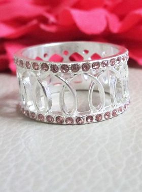 饰品欧美风夸张镂空镶钻戒指