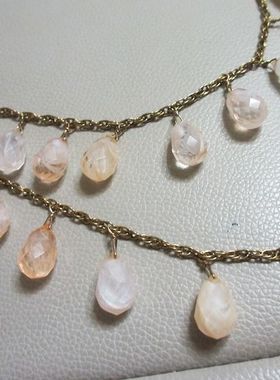 出口外贸饰品欧美时尚波西米亚风水滴形流苏双层长项链毛衣链