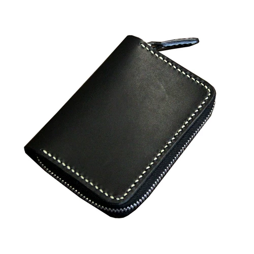 Ключница с молнией, кошелек, кожаный картхолдер ручной работы, воловья кожа