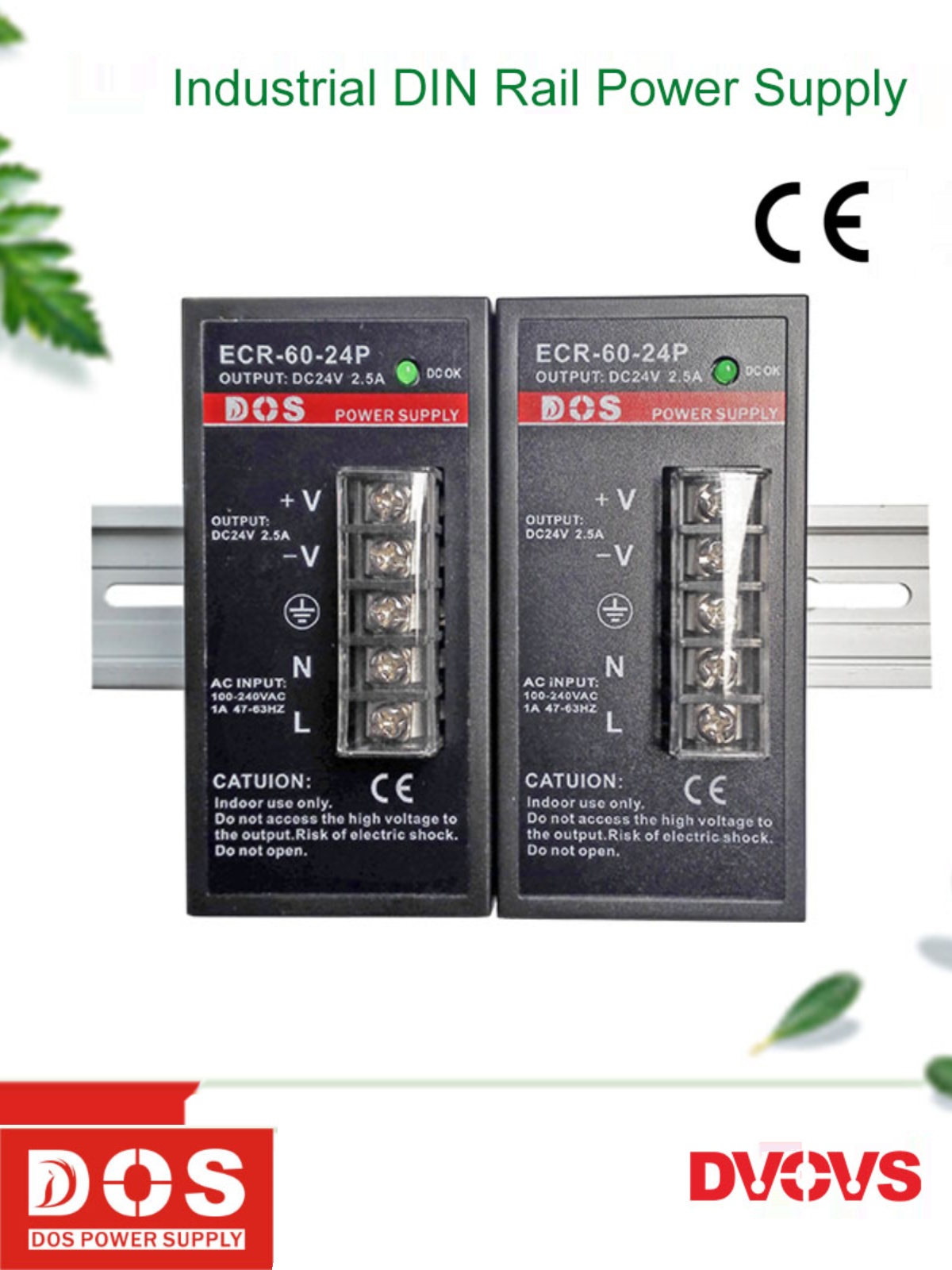 点石DOS导轨式开关电源供应器ECR6024P足功率24V25A质保三年-图2