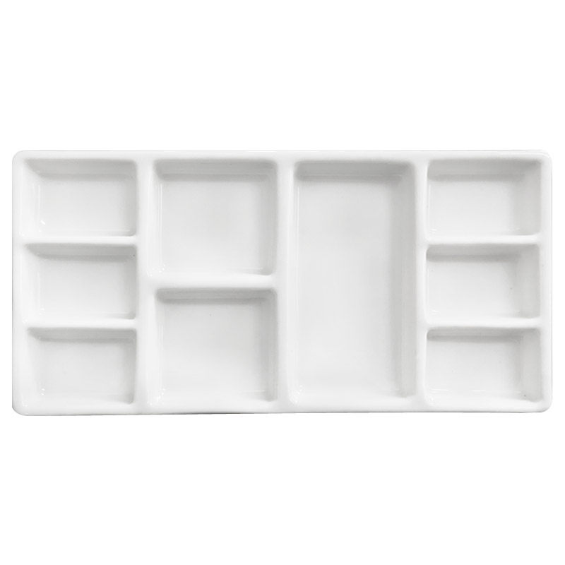 景德镇陶瓷调色盘长方形水彩水粉国画颜料碟汝窑青瓷墨碟文房四宝,淘宝优惠券,粉丝福利购,淘宝优惠卷