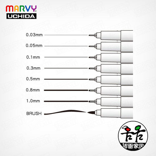 内田美辉针管笔4600黑色手绘动漫勾线笔描边笔漫画草图高达模型笔 - 图0