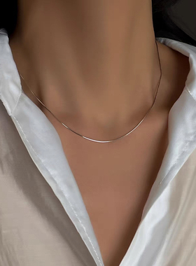 双层项链可叠戴蛇骨链中性风