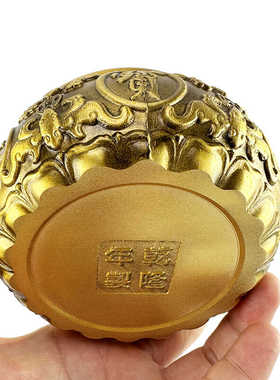 慈缘正堂黄铜聚宝盆摆件客厅香炉