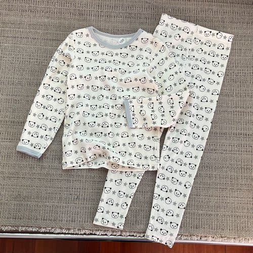 651男女童秋衣秋裤套装长裤长袖打底衫有机精梳棉 90 特价！ - 图1