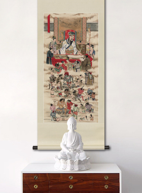 手绘工笔人物十殿阎王六殿卞城王