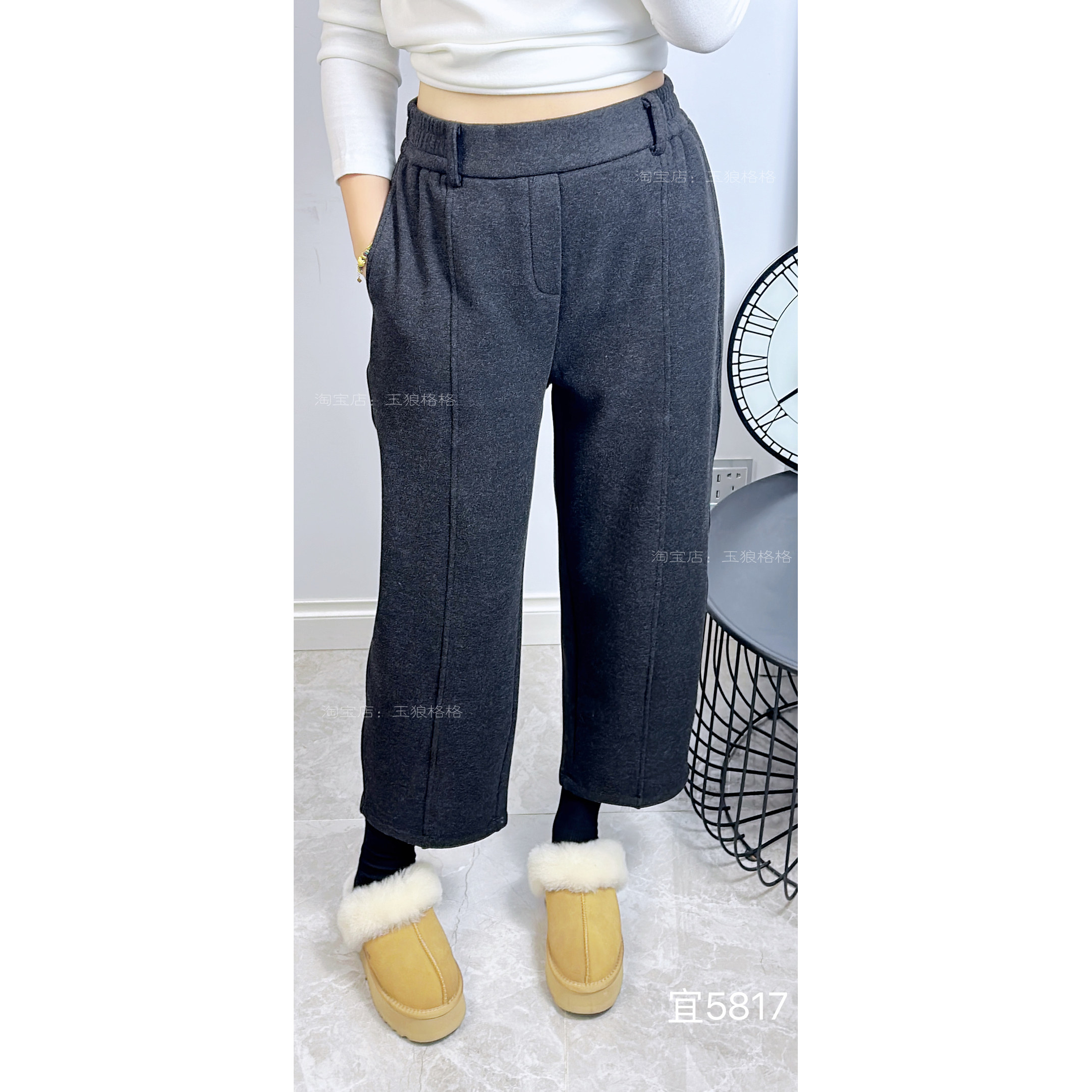 宜语析5817冬大码加绒气球裤女 190斤胖mm遮肉中高腰八九分休闲裤,淘宝优惠券,粉丝福利购,淘宝优惠卷
