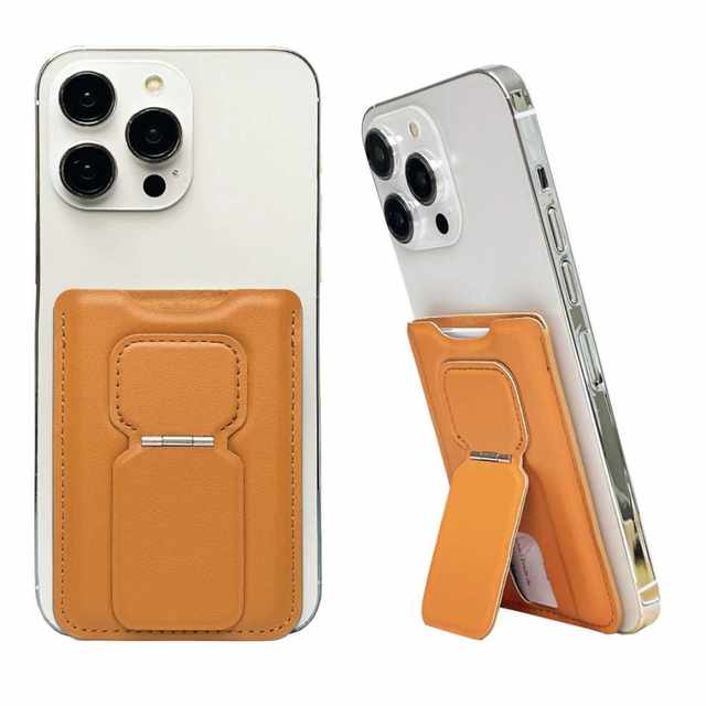 Folding magnetic phone back sticker card holder PU leather card holder bag business bank bus card sticker custom logo