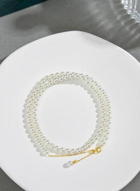 澳白珍珠项链女锁骨链七夕礼物