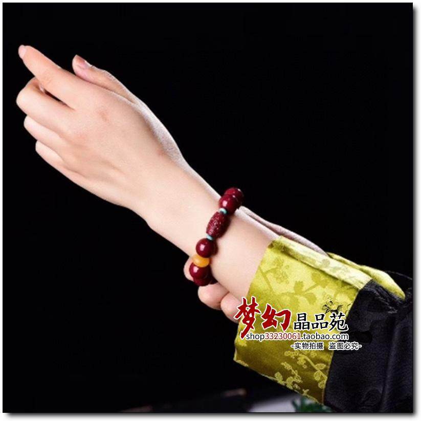 天然原矿高含量朱砂紫金砂男款14毫米光珠配回纹珠桶珠手链手串,淘宝优惠券,粉丝福利购,淘宝优惠卷