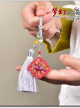 高含量朱砂红砂水飞砂彩绘转运福包包挂件吊坠吊饰走夜路做恶梦