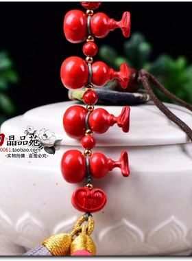 原矿高含量朱砂红砂水飞砂葫芦福禄包包挂件吊坠吊饰走夜路做恶梦