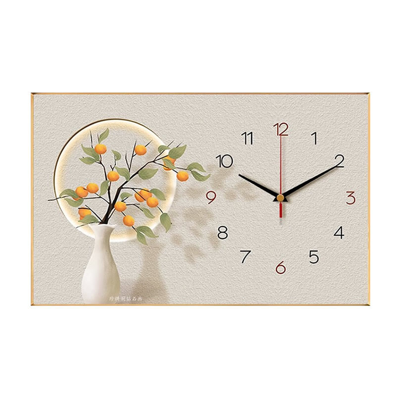 5d方钻新款钻石画时钟表满钻柿柿如意餐厅手工diy砖粘贴钻十字绣,淘宝优惠券,粉丝福利购,淘宝优惠卷