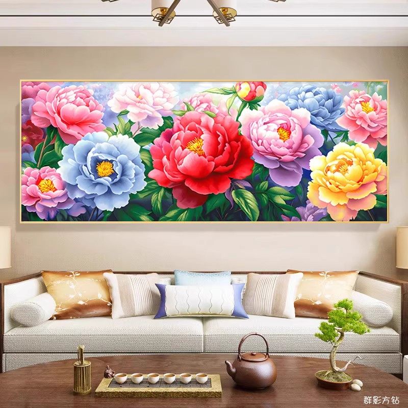 5d花开富贵钻石画方钻满钻鲜艳牡丹花粘贴钻十字绣客厅大幅砖石秀,淘宝优惠券,粉丝福利购,淘宝优惠卷