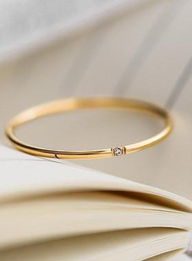 强推极细！不掉色碎钻日式戒指女简约小众轻奢ins风尾戒指环