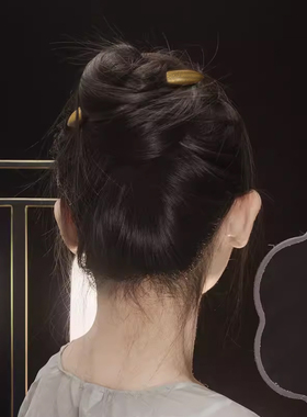 发簪双尖反扣式短款双押盘发簪子