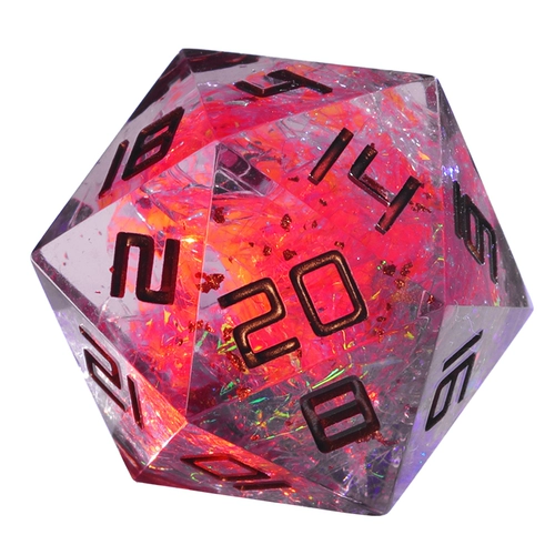Великолепный красный ледяно -хрустальный кости, набор Dragon и Dungeon DND Акрил RPG Cuelu Running Group Group Game Digital Color