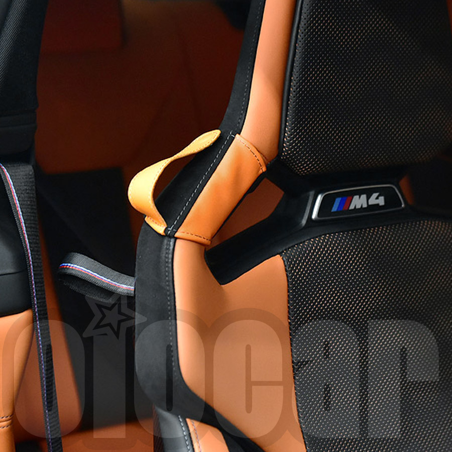 oiomotors宝马G87 M2 G82 M4原厂桶椅安全带延伸固定限位真皮护套 - 图3