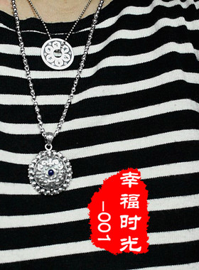 纯银楞言吊坠挂件可打开嘎乌盒