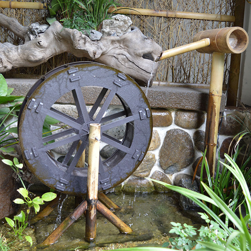 假山鱼池缸庭院盆景竹子筒摆件流水循环出水竹排花园装饰造景,淘宝优惠券,粉丝福利购,淘宝优惠卷