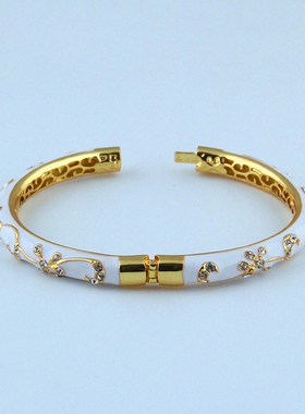 北京景泰蓝手镯复古女珐琅细开口