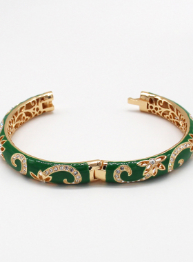 北京景泰蓝手镯铜掐丝珐琅女复古