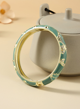 大圈景泰蓝手镯宽面复古女珐琅彩