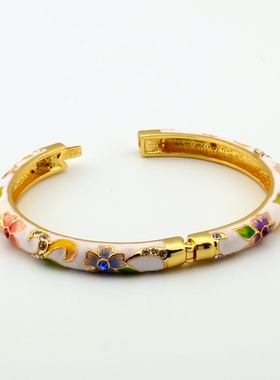 北京特色掐丝典雅风景泰蓝手镯