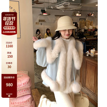 Romance Chikin  2023 Burst Winter New Imported Fox Fur Fur Coats Women Goose Down Liner Young