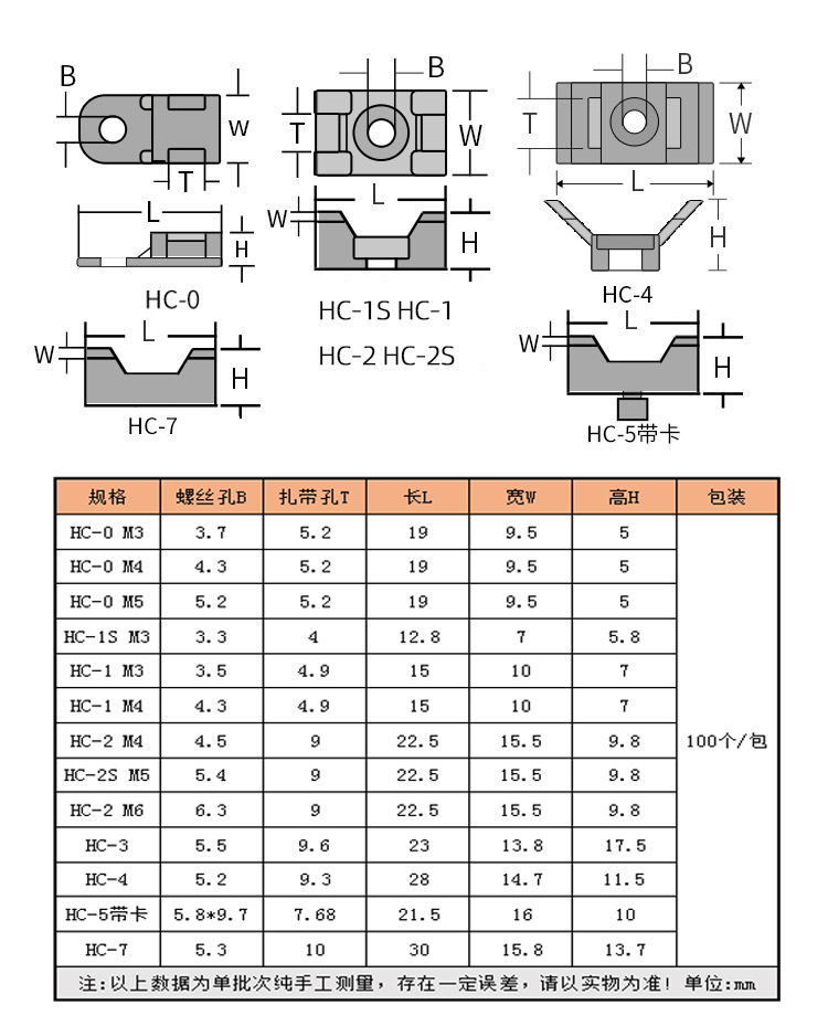 HC-0-1-2马鞍形扎带固定座扎带固定座吸盘定位片螺丝孔座型STM-2 - 图0