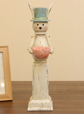 美式田园可爱风复古软装卡通兔子